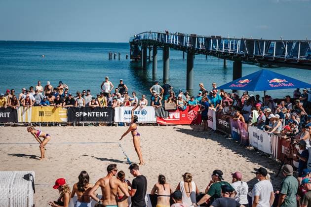 Beach volleyball women Allianz German Beach Tour German Beach Volleyball Championship 2024 29 08 2024 Janne Uhl beats Timmendorfer Strand Ahmann Hager Arena Schleswig Holstein Germany