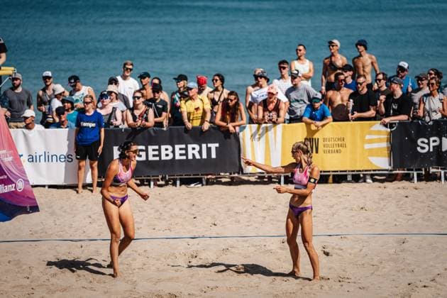 Beach volleyball women Allianz German Beach Tour German Beach Volleyball Championship 2024 29 08 2024 f l Janne Uhl and Paula Schürholz Timmendorfer Strand Ahmann Hager Arena Schleswig Holstein Germany