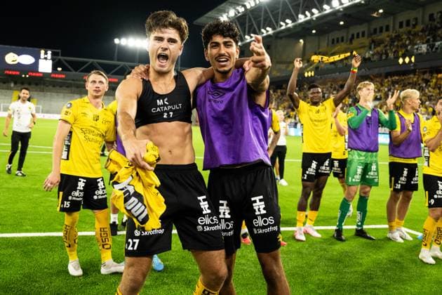 240829 Players of Elfsborg celebrate after the UEFA Europa League playoff between Elfsborg and Molde on August 29, 2024 in Boras Photo Jörgen Jarnberger BILDBYRAN COP 112 JJ0394 fotboll football soccer fotball uefa europa league playoff elfsborg molde bbeng celebrate  Copyright: JÖRGENxJARNBERGER BB240829JJ057