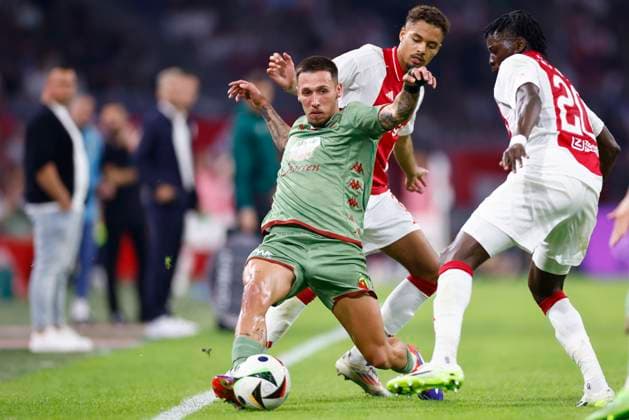AMSTERDAM, 29-08-2024 , JohanCruyff Arena, Europa League Play Offs, season 2024 2025, Ajax- Jagiellonia Bialystok. Jagiellonia Bialystok player Darko Churlinov Ajax - Jagiellonia Bialystok  x26143899x Copyright: