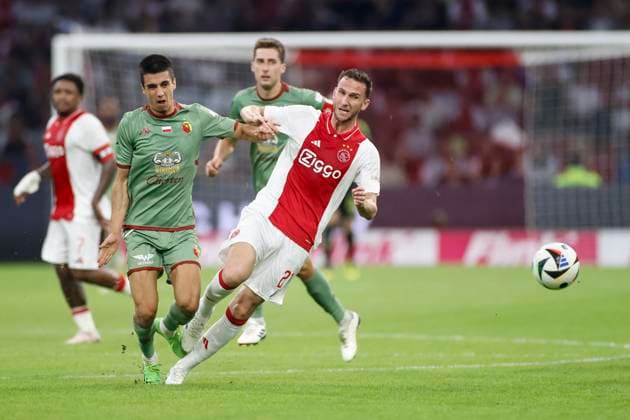 AMSTERDAM, 29-08-2024 , JohanCruyff Arena, Europa League Play Offs, season 2024 2025, Ajax- Jagiellonia Bialystok. Ajax player Branco van den Boomen Ajax - Jagiellonia Bialystok  x26143942x Copyright: