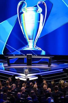 29th of August 2024 - UEFA CHAMPIONS LEAGUE KICK OFF 2024 2025 - DRAW LOTTERY WITH AI - FORUM GRIMALDI An illustration with The Champions League trophy MONACO MONACO Copyright: xSPORTPIXPRESSx xFREDxPORCUx