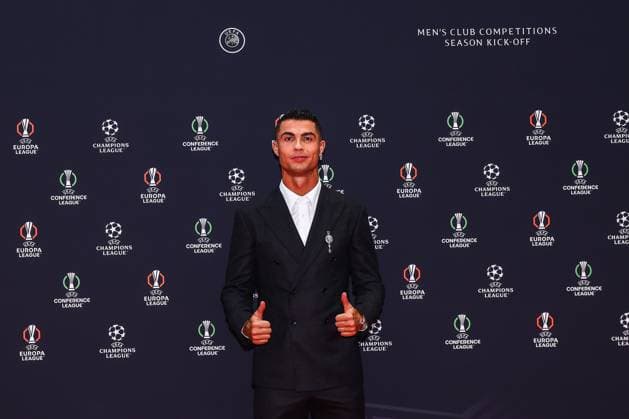 29th of August 2024 - UEFA CHAMPIONS LEAGUE KICK OFF 2024 2025 - DRAW LOTTERY WITH AI - FORUM GRIMALDI ronaldo (cristiano) poses before the UEFA draw lottery MONACO MONACO Copyright: xSPORTPIXPRESSx xFREDxPORCUx