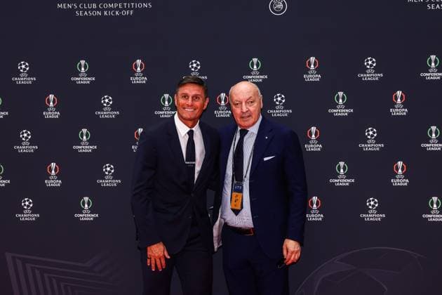 29th of August 2024 - UEFA CHAMPIONS LEAGUE KICK OFF 2024 2025 - DRAW LOTTERY WITH AI - FORUM GRIMALDI zanetti (javier) poses before the ceremony MONACO MONACO Copyright: xSPORTPIXPRESSx xFREDxPORCUx