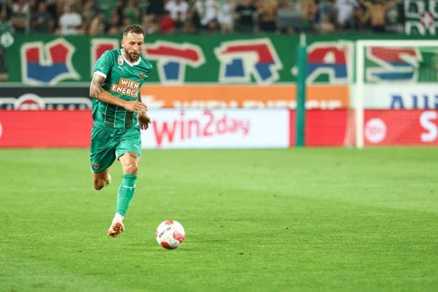 SOCCER - UEFA EL, Rapid vs Braga VIENNA,AUSTRIA,29.AUG.24 - SOCCER - UEFA Europa League, qualification, SK Rapid Wien vs Sporting Club de Braga. Image shows Guido Burgstaller (Rapid).  GEPAxpictures xArminxRauthner