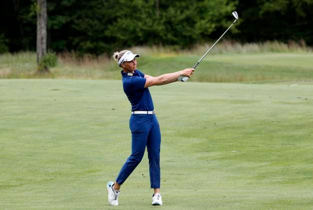NORTON, MA - AUGUST 29: Ryann OÕToole hits from the 13th fairway during the first round of the FM Global Championship on August 29, 2024, at TPC Boston in Norton, Massachusetts. (Photo by Fred Kfoury III Icon Sportswire) GOLF: AUG 29 LPGA, Golf Damen FM Global Championship EDITORIAL USE ONLY Icon482240829033