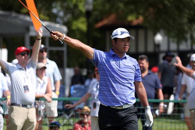 ATLANTA, GA - AUGUST 29: Hideki Matsuyama (JAP) during the opening round of the 2024 Tour Championship at on August 29, 2024 at East Lake Golf Club in Atlanta, Georgia. (Photo by Michael Wade Icon Sportswire) GOLF: AUG 29 PGA, Golf Herren FedExCup Playoffs - TOUR Championship EDITORIAL USE ONLY Icon08292473