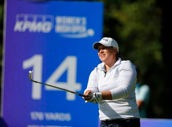 29th August 2024; The O& x2019;Meara Course at Carton House, Maynooth, County Kildare, Ireland; KPMG Womens Irish Open Golf, Round 1; Liz Young (ENG) tees off on the 14th tee  ActionPlus12686918 PeterxFitzpatrick