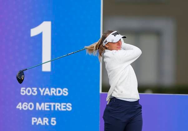 29th August 2024; The O& x2019;Meara Course at Carton House, Maynooth, County Kildare, Ireland; KPMG Womens Irish Open Golf, Round 1; Ellinor S& xfc;dow (SWE) teeing off on the 1st hole  ActionPlus12686895 PeterxFitzpatrick