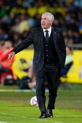 August 30, 2024, Las Palmas De Gran Canaria, Las Palmas, SPAIN: Carlo Ancelotti, head coach of Real Madrid, gestures during the Spanish League, LaLiga EA Sports, football match played between UD Las Palmas and Real Madrid at Gran Canaria stadium on August 29, 2024, in Las Palmas de Gran Canaria, Spain. Las Palmas De Gran Canaria SPAIN - ZUMAa181 20240830_zaa_a181_033 Copyright: xOscarxJ.xBarrosox