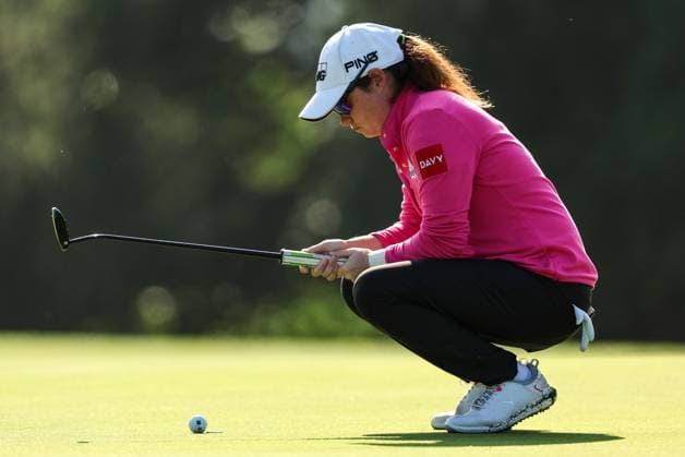 2024 KPMG Women s Irish Open, Carton House, Kildare 30 8 2024 Leona Maguire lines up a shot on the 13th green Leona Maguire lines up a shot on the 13th green 30 8 2024  Copyright: x INPHO BenxBradyx BB4_1274