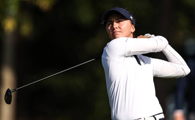 2024 KPMG Women s Irish Open, Carton House, Kildare 30 8 2024 Klara Spilkova-Davidson tees off on the 13th Klara Spilkova-Davidson tees off on the 13th 30 8 2024  Copyright: x INPHO BenxBradyx BB4_1265a
