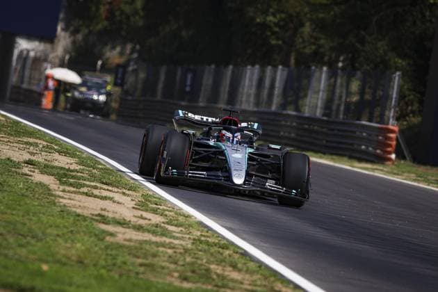 12 KIMI ANTONELLI Andrea (ita), Junior Driver of Mercedes AMG F1 Team, action during the Formula 1 Pirelli Gran Premio d’Italia 2024, Italian Grand Prix 2024, 16th round of the 2024 Formula One World Championship, WM, Weltmeisterschaft from August 30 to September 1, 2024 on the Autodromo Nazionale Monza, in Monza, Italy - F1 - ITALIAN GRAND PRIX 2024 DPPI Panoramic  240830_R16_ITALIA_DP_XB3_9998