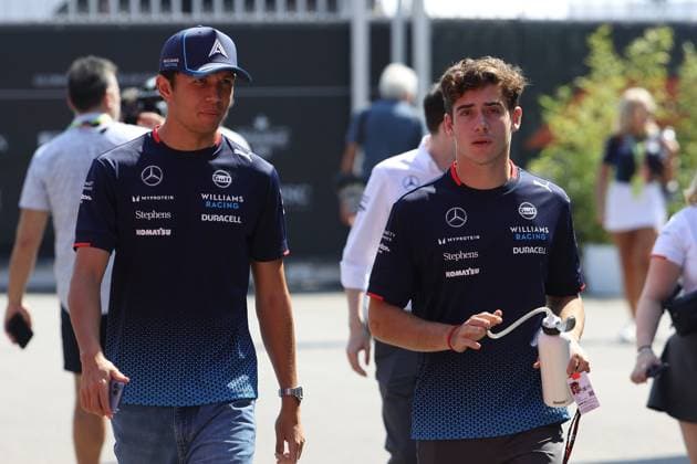 30 08 2024, xsvx, Motorsport FIA Formula 1, Italian Grand Prix 2024 emspor, v l Alexander Albon Williams Racing starting number 23 Franco Colapinto Williams Racing FIA REGULATIONS PROHIBIT ANY USE OF PHOTOGRAPHS as IMAGE SEQUENCES and or QUASI VIDEO Monza