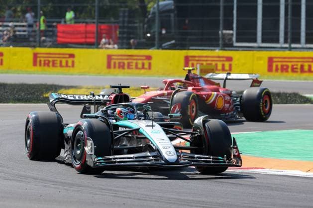 Test driver Andrea Kimi Antonelli Mercedes AMG in the chicane Prima Variante, 1 Free Practice, Italian Grand Prix, Motorsport, Men, Formula 1, 30 08 2024 Monza Lombardy Italy Copyright: xkolbert-press ChristianxKolbertx