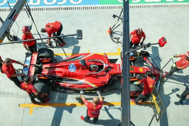 Charles Leclerc Scuderia Ferrari HP at pit stop, 1 Free Practice, Italian Grand Prix, Motorsport, Men, Formula 1, 30 08 2024 Monza Lombardy Italy Copyright: xkolbert-press ChristianxKolbertx