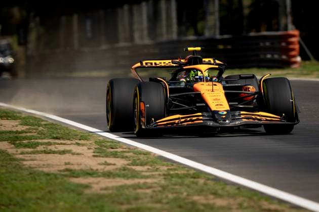 MONZA - Lando Norris (McLaren) in action during the 1st free practice on the Monza circuit in the run-up to the Italian Grand Prix. ANP SANDER KONING xVIxANPxSportx xxANPxIVx 507111388 originalFilename: 507111388.jpg