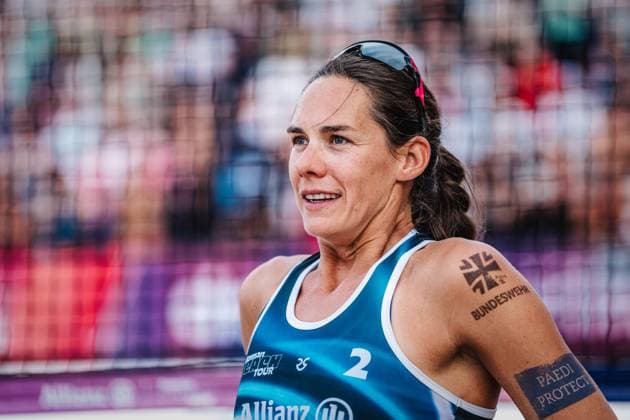 Beach volleyball women Allianz German Beach Tour German Beach Volleyball Championship 2024 30 08 2024 Kira Walkenhorst after the last game of her career Timmendorfer Strand Ahmann Hager Arena Schleswig Holstein Germany