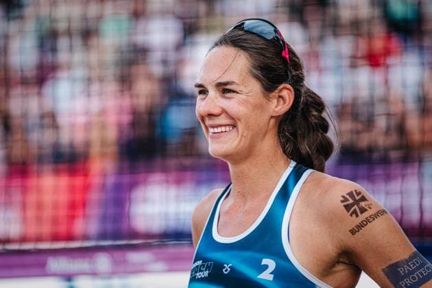 Beach volleyball women Allianz German Beach Tour German Beach Volleyball Championship 2024 30 08 2024 Kira Walkenhorst after the last game of her career Timmendorfer Strand Ahmann Hager Arena Schleswig Holstein Germany