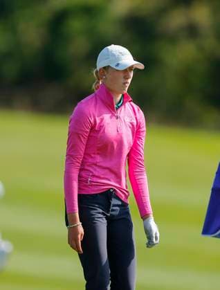 30th August 2024; The O& x2019;Meara Course at Carton House, Maynooth, County Kildare, Ireland; KPMG Womens Irish Open Golf, Round 2; Olivia Costello (IRL) (A) walking up the 18th fairway  ActionPlus12687115 PeterxFitzpatrick