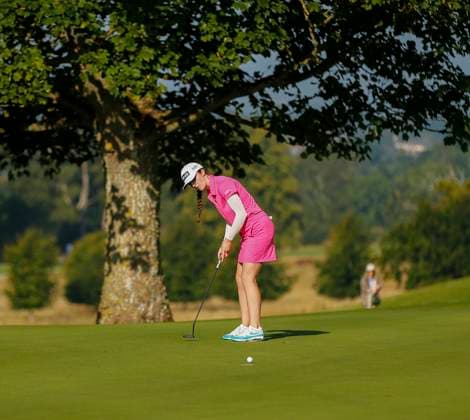 30th August 2024; The O& x2019;Meara Course at Carton House, Maynooth, County Kildare, Ireland; KPMG Womens Irish Open Golf, Round 2; Lauren Walsh (IRL) putts on the 12th green  ActionPlus12687020 PeterxFitzpatrick
