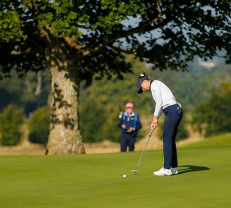 30th August 2024; The O& x2019;Meara Course at Carton House, Maynooth, County Kildare, Ireland; KPMG Womens Irish Open Golf, Round 2; Karla Davidson Spilkvos (CZE) putts on the 12 green  ActionPlus12687022 PeterxFitzpatrick