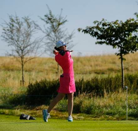 30th August 2024; The O& x2019;Meara Course at Carton House, Maynooth, County Kildare, Ireland; KPMG Womens Irish Open Golf, Round 2; Lauren Walsh (IRL) tees off on the 13th hole  ActionPlus12687023 PeterxFitzpatrick