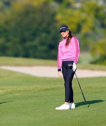 30th August 2024; The O& x2019;Meara Course at Carton House, Maynooth, County Kildare, Ireland; KPMG Womens Irish Open Golf, Round 2; Annabel Dmmock (ENG) watch her second shot onto the 12th green  ActionPlus12687054 PeterxFitzpatrick