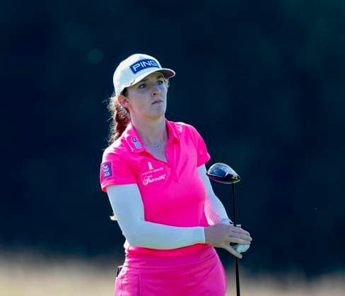 30th August 2024; The O& x2019;Meara Course at Carton House, Maynooth, County Kildare, Ireland; KPMG Womens Irish Open Golf, Round 2; Lauren Walsh (IRL) Watches her tee shot on the 17th hole  ActionPlus12687086 PeterxFitzpatrick