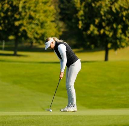 30th August 2024; The O& x2019;Meara Course at Carton House, Maynooth, County Kildare, Ireland; KPMG Womens Irish Open Golf, Round 2; Kristin Sim (NOR) putts on the 13th green  ActionPlus12687032 PeterxFitzpatrick
