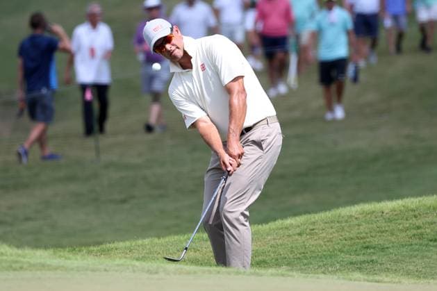 ATLANTA, GA - AUGUST 30: Adam Scott (AUS) during the opening round of the 2024 FedExCup Playoffs Tour Championship on August 30, 2024 at East Lake Golf Club in Atlanta, Georgia. (Photo by Michael Wade Icon Sportswire) GOLF: AUG 30 PGA, Golf Herren FedExCup Playoffs - TOUR Championship EDITORIAL USE ONLY Icon08302424