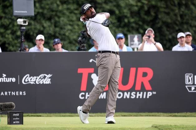 ATLANTA, GA - AUGUST 30: Taylor Pendrith (CAN) during the second round of the 2024 FedExCup Playoffs Tour Championship on August 30, 2024 at East Lake Golf Club in Atlanta, Georgia. (Photo by Michael Wade Icon Sportswire) GOLF: AUG 30 PGA, Golf Herren FedExCup Playoffs - TOUR Championship EDITORIAL USE ONLY Icon08302449