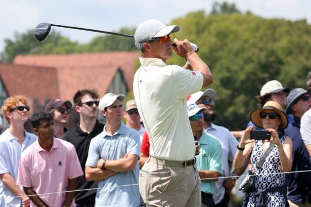 ATLANTA, GA - AUGUST 30: Adam Scott (AUS) during the second round of the 2024 FedExCup Playoffs Tour Championship on August 30, 2024 at East Lake Golf Club in Atlanta, Georgia. (Photo by Michael Wade Icon Sportswire) GOLF: AUG 30 PGA, Golf Herren FedExCup Playoffs - TOUR Championship EDITORIAL USE ONLY Icon08302470