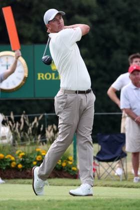 ATLANTA, GA - AUGUST 30: Adam Scott (AUS) during the second round of the 2024 FedExCup Playoffs Tour Championship on August 30, 2024 at East Lake Golf Club in Atlanta, Georgia. (Photo by Michael Wade Icon Sportswire) GOLF: AUG 30 PGA, Golf Herren FedExCup Playoffs - TOUR Championship EDITORIAL USE ONLY Icon08302488