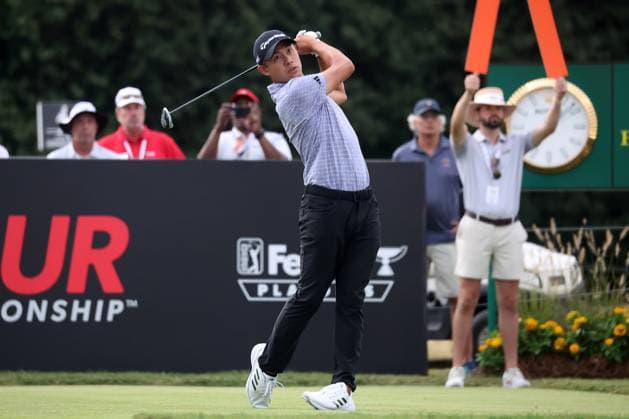 ATLANTA, GA - AUGUST 30: Colin Morikawa (USA) during the second round of the 2024 FedExCup Playoffs Tour Championship on August 30, 2024 at East Lake Golf Club in Atlanta, Georgia. (Photo by Michael Wade Icon Sportswire) GOLF: AUG 30 PGA, Golf Herren FedExCup Playoffs - TOUR Championship EDITORIAL USE ONLY Icon08302493