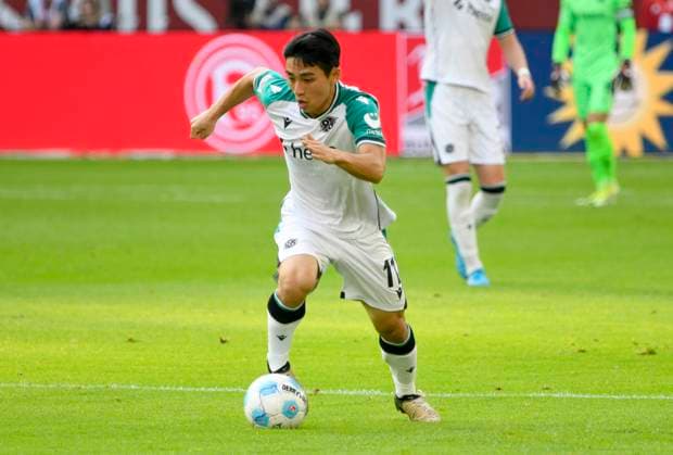 Merkur Spielarena Düsseldorf 30 8 2024, 2 Soccer Bundesliga Season 2024 25 4 Matchday, Fortuna Düsseldorf F95 vs Hannover 96 H96 Hyun ju Lee H96