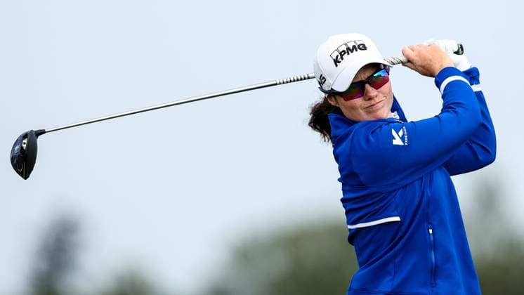 2024 KPMG Women s Irish Open - Pro Am, Carton House, Kildare 31 8 2024 Leona Maguire tees off on the 6th Leona Maguire tees off on the 6th 31 8 2024  Copyright: x INPHO BenxBradyx BB4_3761