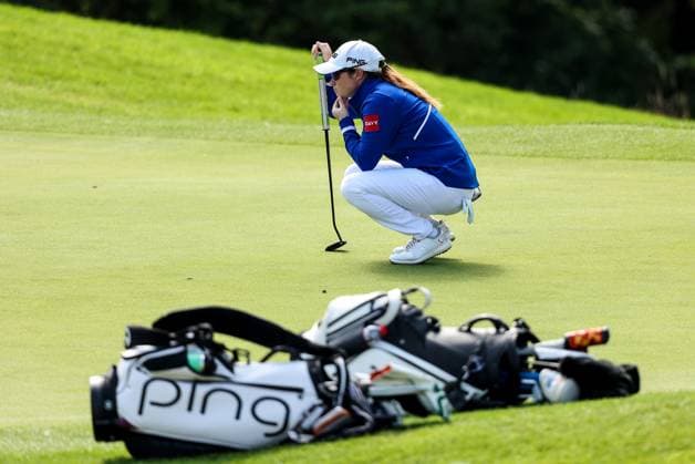2024 KPMG Women s Irish Open - Pro Am, Carton House, Kildare 31 8 2024 Leona Maguire lines up her putt on the 7th green Leona Maguire lines up her putt on the 7th green 31 8 2024  Copyright: x INPHO BenxBradyx BB4_3766