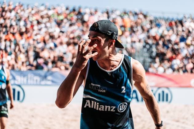 Beach volleyball men Allianz German Beach Tour German Beach Volleyball Championship 2024 31 08 2024 Sven Winter is angry Timmendorfer Strand Ahmann Hager Arena Schleswig Holstein Germany