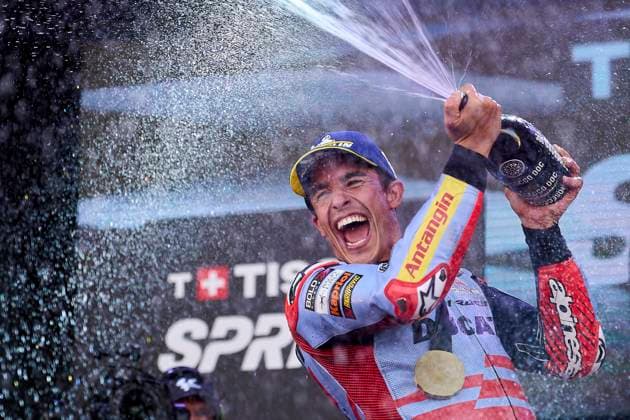 Bilder des Jahres 2024, Sport 08 August Sport Themen der Woche KW35 Sport Bilder des Tages MotoGP Of Aragon - Sprint Marc Marquez (93) of Spain and Gresini Racing Moto GP Ducati during the Sprint of the Gran Premio GoPro de Aragon at Motorland Aragon Circuit on August 31, 2024 in Alcaniz, Spain. Alcaniz Teruel Spain  Copyright: xJosexBretonx originalFilename:bretonhernandez-motogpof240831_np08y.jpg