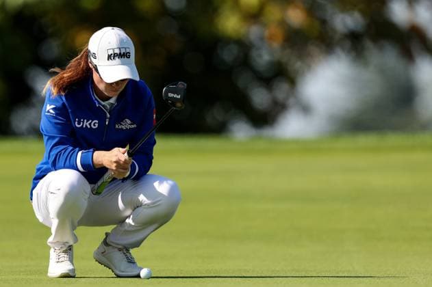 2024 KPMG Women s Irish Open - Pro Am, Carton House, Kildare 31 8 2024 Leona Maguire lines up her putt on the 17th green Leona Maguire lines up her putt on the 17th green 31 8 2024  Copyright: x INPHO BenxBradyx BB4_3977