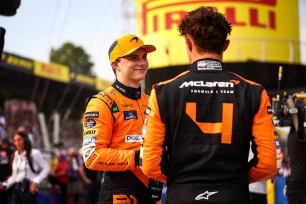 81 Oscar Piastri AUS, McLaren Formula 1 Team , 4 Lando Norris GBR, McLaren Formula 1 Team , F1 Grand Prix of Italy at Autodromo Nazionale Monza on August 31, 2024 in Monza, Italy Photo by HOCH ZWEI Monza Italy