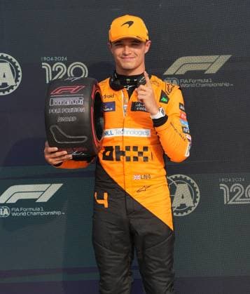 FORMULA 1 PIRELLI GRAN PREMIO D ITALIA 2024 31 08 2024, Autodromo Nazionale di Monza, Monza, FORMULA 1 PIRELLI GRAN PREMIO D ITALIA 2024 ,in the picture pole position for Lando Norris GBR , McLaren F1 Team nordphotoxGmbHx xBratic nph00250