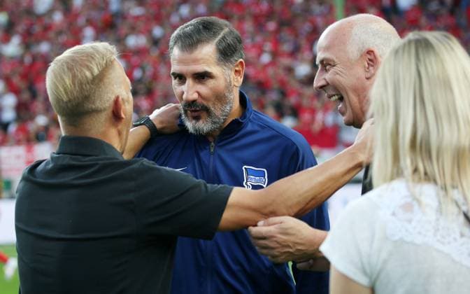 Markus Anfang Trainer FC Kaiserslautern , Cristian Fiel Trainer, Hertba BSC Berlin , Mario Basler 31 08 2024, Football, 2 Bundesliga, FC Kaiserslautern Hertha BSC Berlin, Matchday 4, Season 2024 25, Fritz Walter Stadion, Kaiserslautern, Germany, Photo Michael Deines PROMEDIAFOTO, DFB DFL regulations prohibit any use of photographs as image sequences and or quasi video FC Kaiserslautern Hertha BSC Berlin