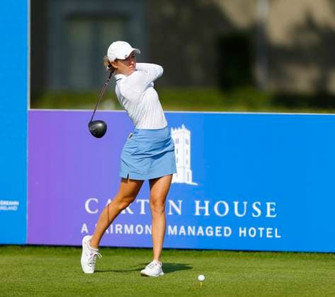 31st August 2024; The O& x2019;Meara Course at Carton House, Maynooth, County Kildare, Ireland; KPMG Womens Irish Open Golf, Round 3; Annabel Dimmock (ENG) gets ready to tee off on the 1st hole  ActionPlus12688226 PeterxFitzpatrick