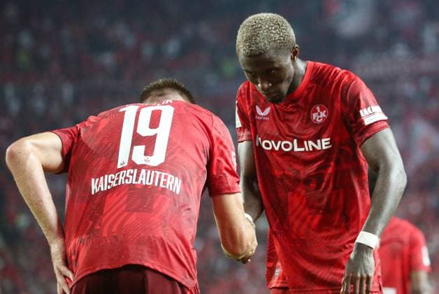 2 1 FCK by Aaron Opoku 17, FC Kaiserslautern 31 08 2024, Football, 2 Bundesliga, FC Kaiserslautern Hertha BSC Berlin, Matchday 4, Season 2024 25, Fritz Walter Stadion, Kaiserslautern, Germany, zmdz, DFB DFL regulations prohibit any use of photographs as image sequences and or quasi video FC Kaiserslautern Hertha BSC Berlin