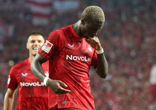 2 1 FCK by Aaron Opoku 17, FC Kaiserslautern 31 08 2024, Football, 2 Bundesliga, FC Kaiserslautern Hertha BSC Berlin, Matchday 4, Season 2024 25, Fritz Walter Stadion, Kaiserslautern, Germany, zmdz, DFB DFL regulations prohibit any use of photographs as image sequences and or quasi video FC Kaiserslautern Hertha BSC Berlin