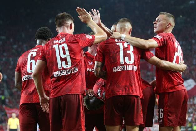 2 1 FCK by Aaron Opoku 17, FC Kaiserslautern 31 08 2024, Football, 2 Bundesliga, FC Kaiserslautern Hertha BSC Berlin, Matchday 4, Season 2024 25, Fritz Walter Stadion, Kaiserslautern, Germany, Photo Michael Deines PROMEDIAFOTO, DFB DFL regulations prohibit any use of photographs as image sequences and or quasi video FC Kaiserslautern Hertha BSC Berlin