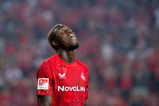 Aaron Opoku FC Kaiserslautern, 17 aergert sich, GER, FC Kaiserslautern FCK vs Hertha BSC Berlin BSC , Fussball 2 Bundesliga, 4 Spieltag, Saison 2024 2025, 31 08 2024 DFB DFL regulations prohibit any use of photographs as image sequences and or quasi video GER, FC Kaiserslautern FCK vs Hertha BSC Berlin BSC , Fussball 2 Bundesliga, 4 Spieltag, Saison 2024 2025, 31 08 2024 Kaiserslautern Copyright: xEibner-Pressefoto Memmlerx EP_MMR
