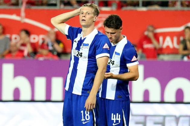 31 08 2024, xmohx, Soccer 2 Bundesliga, 1 FC Kaiserslautern Hertha BSC Berlin emspor, f l Luca Schuler and Linus Gechter Hertha BSC Berlin DFL DFB REGULATIONS PROHIBIT ANY USE OF PHOTOGRAPHS as IMAGE SEQUENCES and or QUASI VIDEO Kaiserlautern